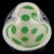 Mid-Century Modern Vintage Murano Barbini Gold Flecks Green Spots White Italian Art Glass Folded Rim Ashtray Bowl Dish For Sale - Image 3 of 10