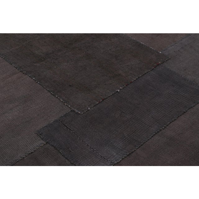 Traditional Vintage Anatolian Patchwork Rug, in Brown, Gray and Charcoal Hues - Rug & Kilim For Sale - Image 3 of 9