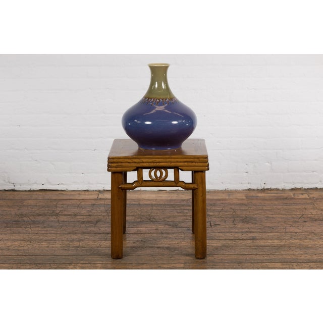 Contemporary Contemporary Purple & Green Ceramic Vase For Sale - Image 3 of 12