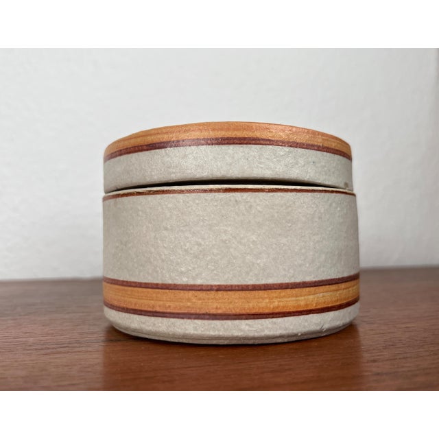 Mid-Century Modern Danish Studio Pottery Candleholder and Box with Lid from Søholm, 1960s, Set of 2 For Sale - Image 12 of 18