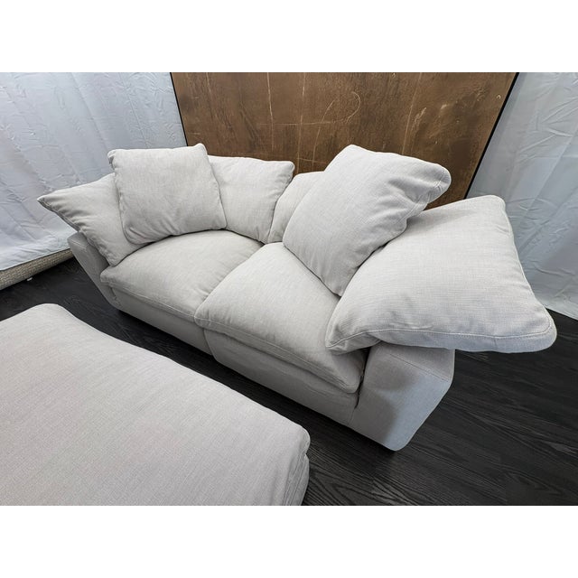 Rh Cloud Modular Sectional 3-Piece Configuration | Dove | Perennials® Performance Textured Linen Weave For Sale In Columbus - Image 6 of 18