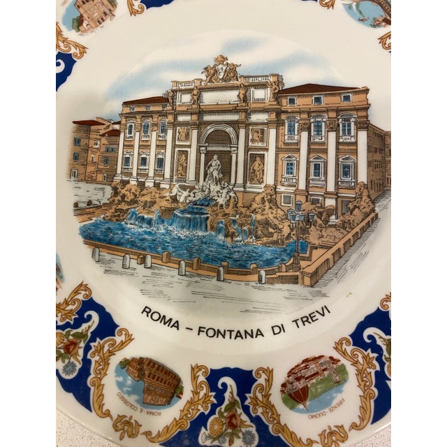Grand Tour 1960s Vintage Richard Ginori Trevi Fountain Decorative Plate For Sale - Image 3 of 8