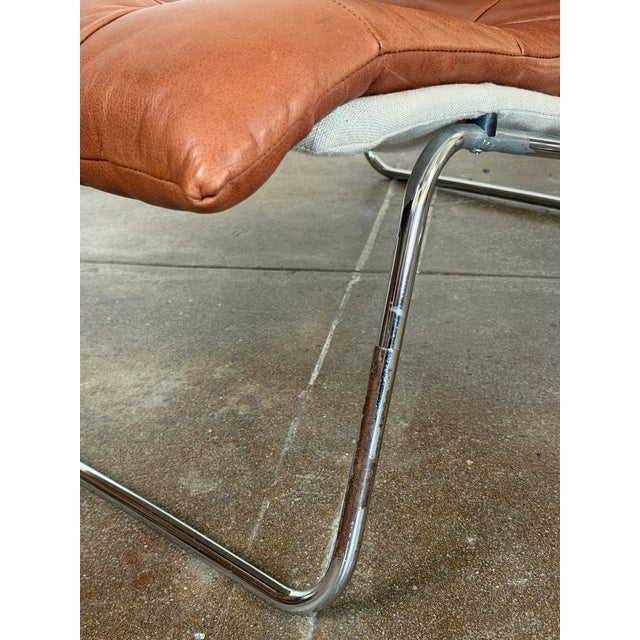 Vintage 1970's Cognac Leather Swedish Lounge Chairs For Sale - Image 9 of 15