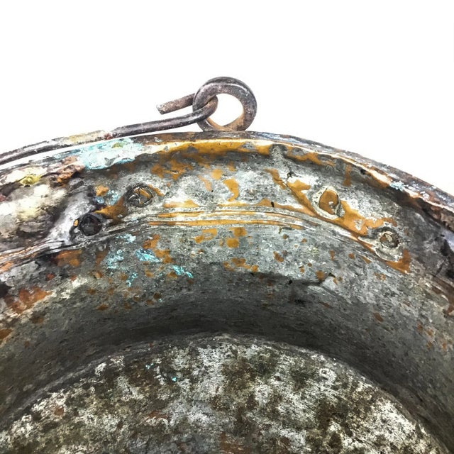Copper Antique French Copper & Brass Kettle or Chimney Pot For Sale - Image 8 of 13