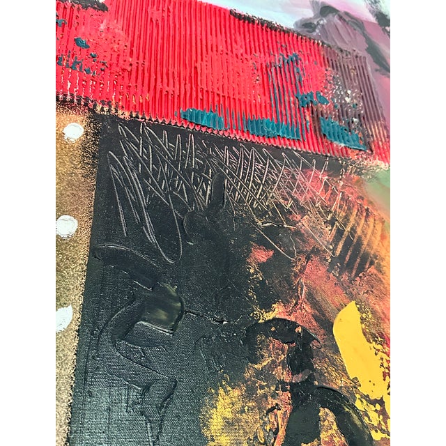 1970s Mid-Century Modern 48x60 Original Gunnar Erman Abstract Expressionist Painting For Sale - Image 13 of 15
