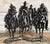 Riders on the Storm—Modern Cut Steel Western Cowboy Sculpture This powerful sculptural composition, titled Riders on the...