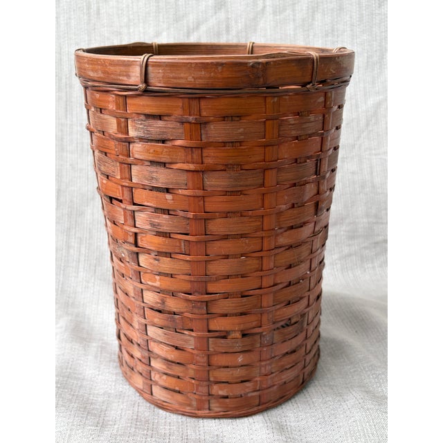Vintage Bamboo Waste Basket For Sale - Image 11 of 13