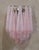 Pair of Murano Wall Sconce consisting of two pink wall lamps with ten glass drops fixed on a chrome frame. Traditional...