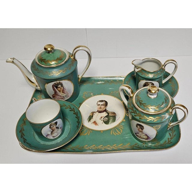 Ceramic 19th Century Porcelain Tea Service with Napoleon from Imperial Sèvres Manufactory, Set of 6 For Sale - Image 7 of 7