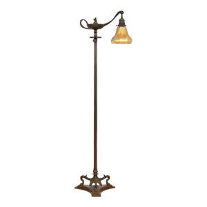 Tiffany Studios New York Aladdin Bronze and Favrile Glass Floor Lamp