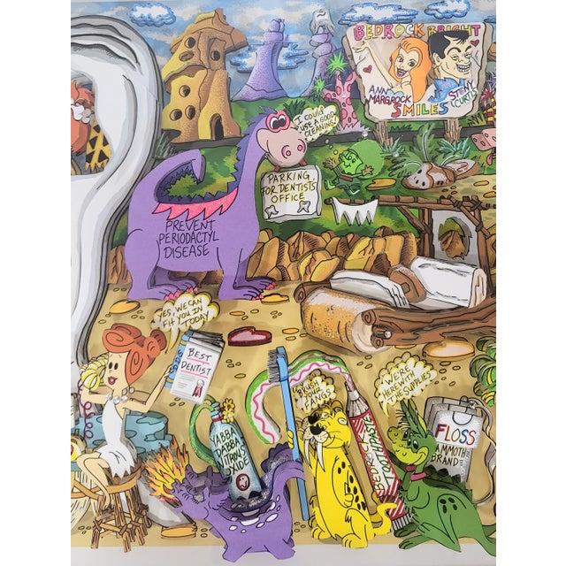 Original 3d Pop Art "Yabba Dabba Doo Dental" Flintstones by Charles Fazzino 20/100 DX For Sale - Image 10 of 18