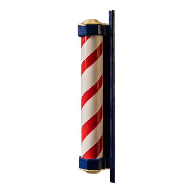 Antique Porcelain and Milk Glass Barber Pole For Sale