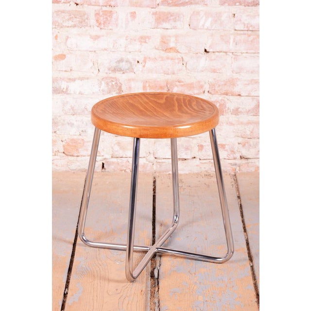 This minimalist stool is a superb example of Bauhaus functionalist design, dating back to 1930s Czechoslovakia. It was...