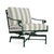 Brown Jordan Venetian Motion Lounge Chair in Forest Green with Forest Stripe Cushions For Sale