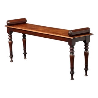 Regency Era Hall Bench or Window Seat of Mahogany From England For Sale