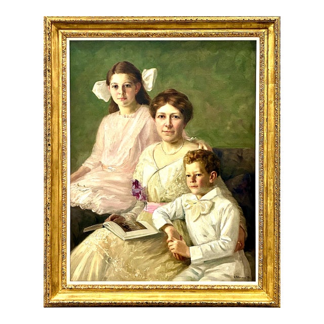 A 1915 American Family Portrait by Nicholas Richard Brewer (1857-1949) For Sale