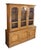 Circa 1970s Century Furniture Italian Provincial China Cabinet. Made from walnut with a stepback hutch featuring 3 shelves...