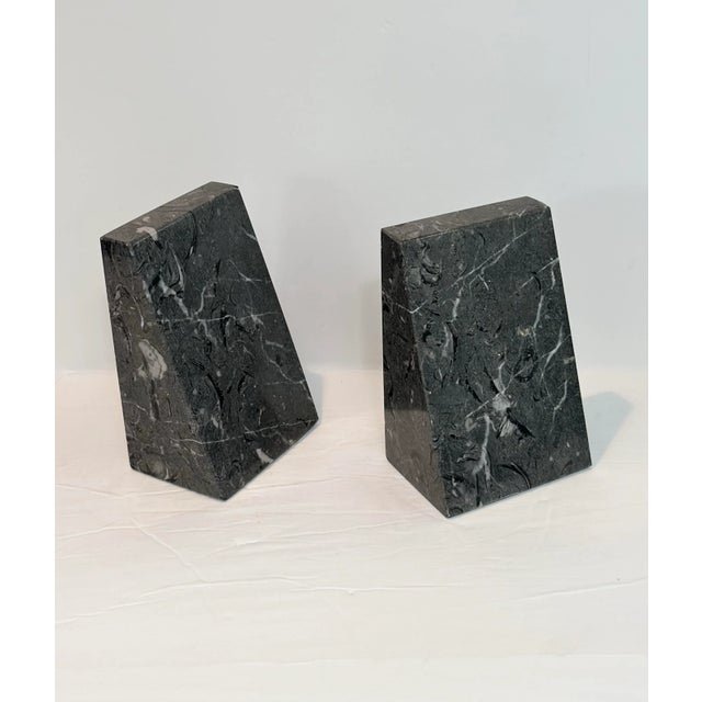 1970s Vintage Triangular Grey Marble Stone Bookends - a Pair For Sale In Detroit - Image 6 of 8