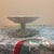 A charming vintage porcelain compote or pedestal dish executed in a striking turquoise blue hue. The center features an...