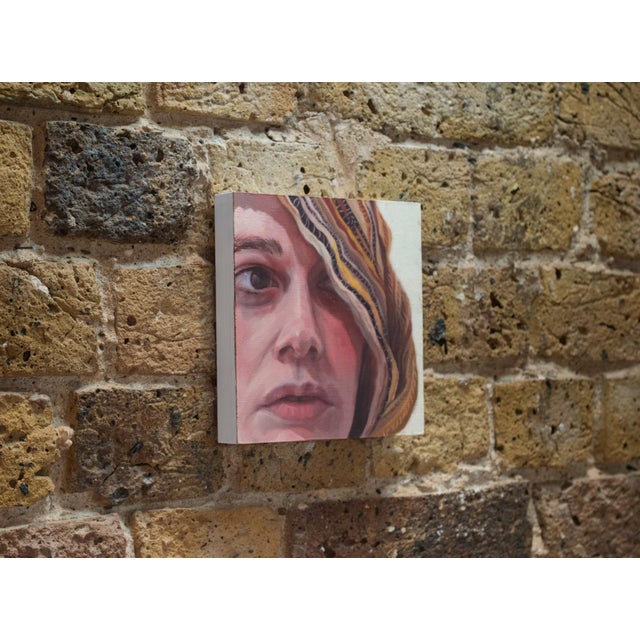Figurative The Sun's Shade by Shaina Craft | Oil on wood panel close-up of a person's eye and face For Sale - Image 3 of 5