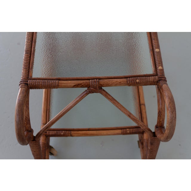 Danish Bamboo and Rattan Bar Cart by Elvin Geertsen, 1950s For Sale - Image 15 of 17