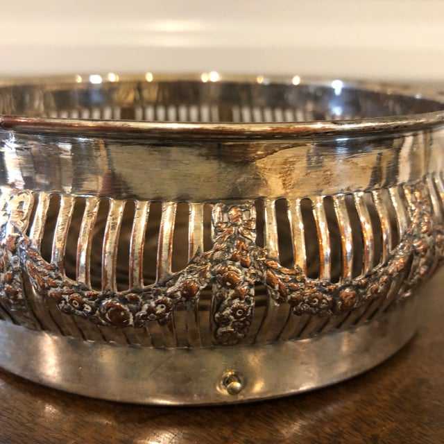 English Antique 19th Century English Silverplate & Mahogany Wine Coaster For Sale - Image 3 of 5