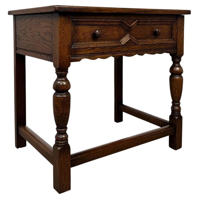 20th Century Jacobean English Oak Side Table For Sale - Image 3 of 12