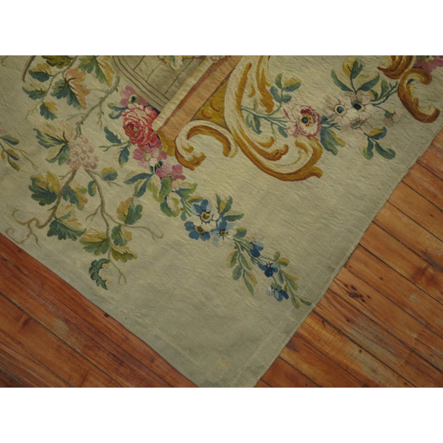 Silk and Wool 18th Century French Aubusson Tapestry Panel from France For Sale - Image 4 of 6