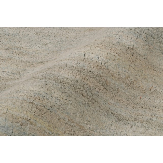 Beige Open Field Modern Rug Beige Gray Texture of Color Silk Runner by Rug & Kilim For Sale - Image 8 of 9
