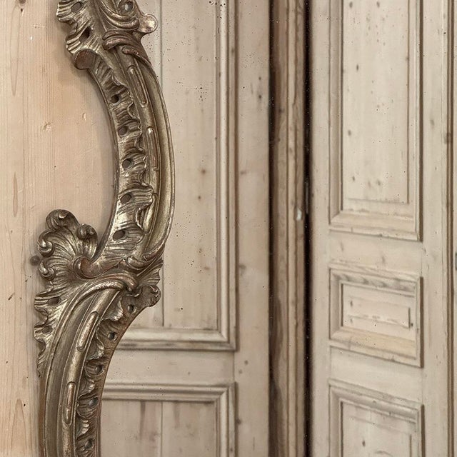 Bronze Italian 19th Century Louis XV Carved Giltwood Mirror For Sale - Image 8 of 15