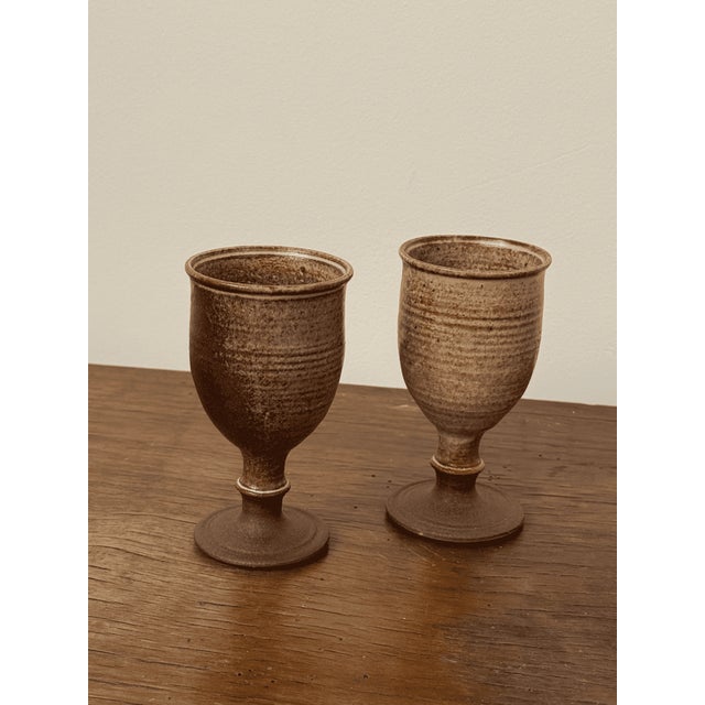 Ceramic Danish Goblets in Pottery Stoneware, 1984, Set of 2 For Sale - Image 7 of 7