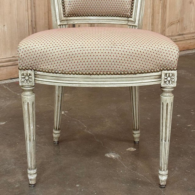 Set of 8 French Louis XVI Painted Dining Chairs For Sale - Image 13 of 17