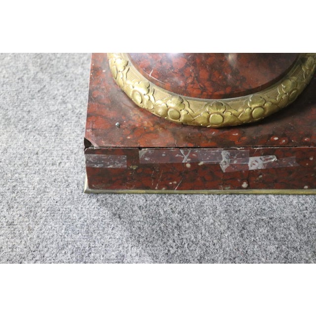 19th C Pair Palace Sized Rouge Marble and Bronze Mounted Cassolettes Urns For Sale - Image 16 of 16
