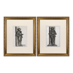 19th Century Engravings of Medeival English Knights Suits of Armour 1801- A Pair
