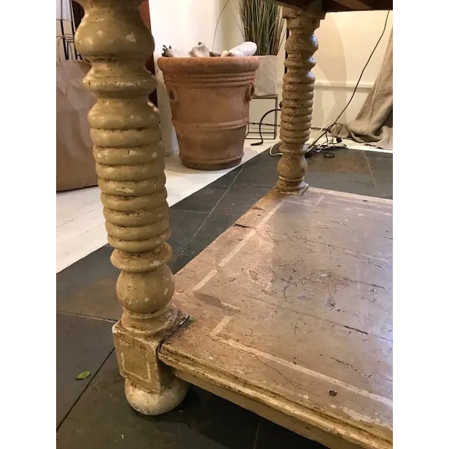 Painted French Island with 2 Drawers, Provence, Circa 1830 For Sale - Image 10 of 14