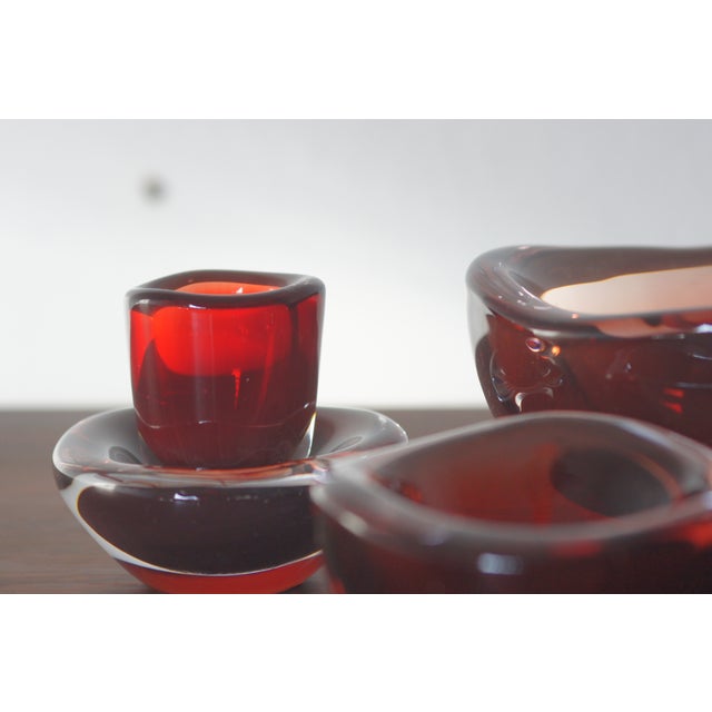 Glass Selena Bowl by Sven Palmqvist for Orrefors, 1950s, Set of 4 For Sale - Image 5 of 7