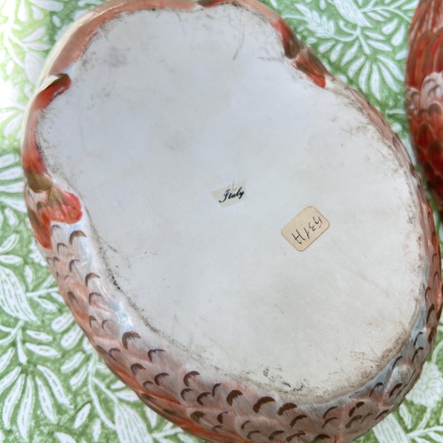 Orange Mottahedeh Lowestoft Reproduction Peking Duck tureen // Chinoiserie duck // hand-painted // Made in Italy // 1950s decor // orange and gold For Sale - Image 8 of 9
