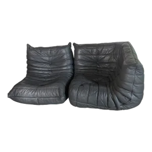 Leather Togo 2-Piece Sofa Set by Michael Ducaroy for Lignet Roset