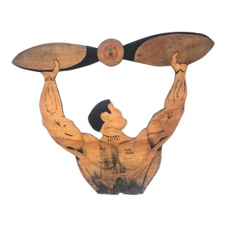 Vintage Handpainted Aviator Fraternity Sign For Sale