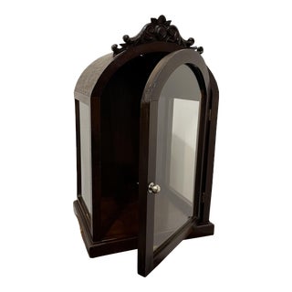 Late 19th Century Antique Hand Carved Church Niche Wall Display Cabinet Victorian Gothic For Sale