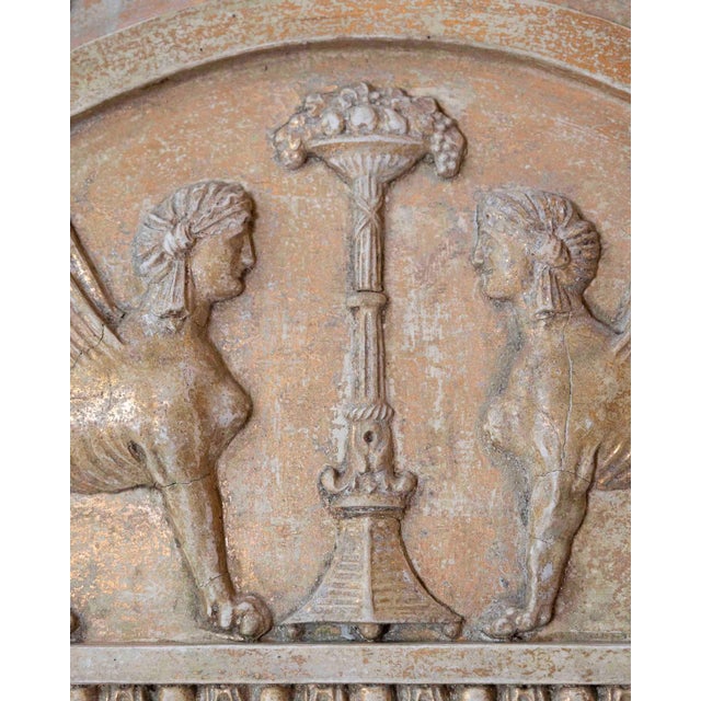19th Century Swedish Neoclassical Painted Mirror With Sphinx Crest and Candle Sconce For Sale - Image 9 of 11