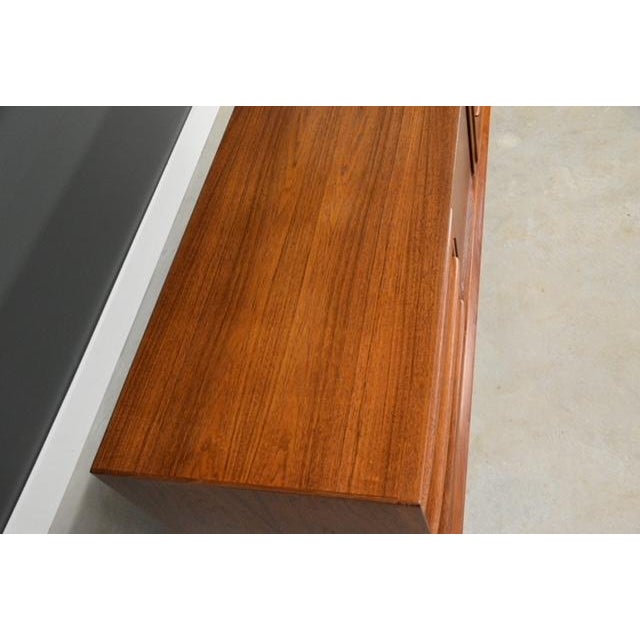1950s Refinished 75” Danish Modern Teak Sideboard Credenza Dresser by Falster For Sale - Image 9 of 11