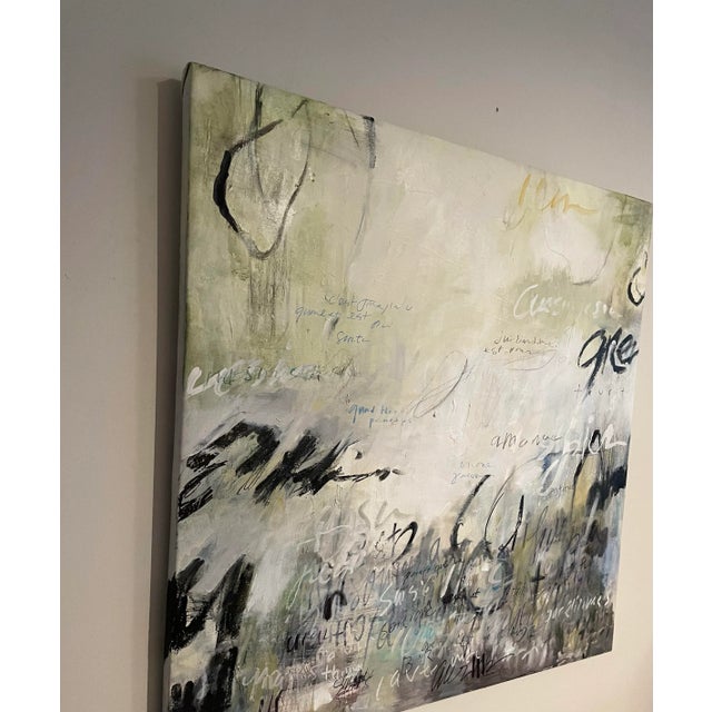 Original Contemporary Abstract Expressionist Painting “Conversations Between Us" Large Abstract Painting in Black, Greys by Michele Zuzalek For Sale In Washington DC - Image 6 of 6