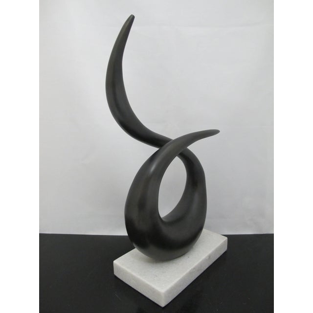 Metal Interlude Home Modernist Twist Metal Sculpture on Marble Base For Sale - Image 7 of 11