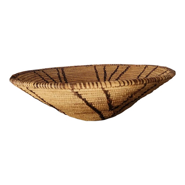 1960s Native American Bowl Handwoven Basket For Sale