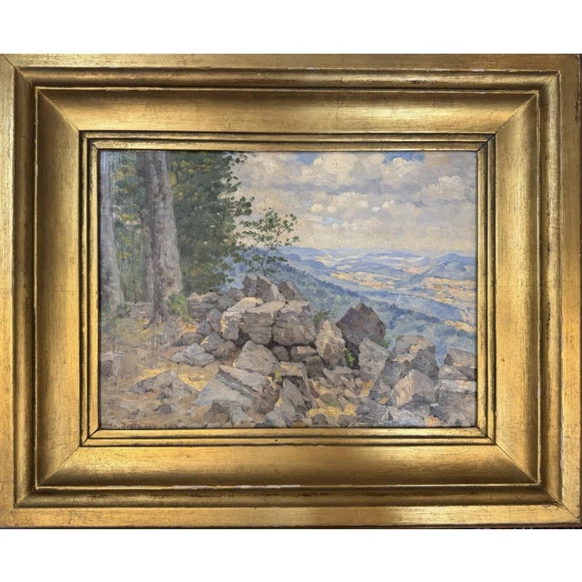Heinrich Dietzsch, Sea of ​​Rocks at the Hoher Meißner, 1930, Oil Painting on Wood For Sale - Image 12 of 12