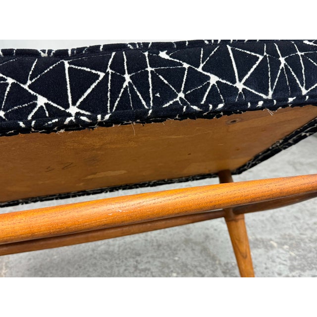 Mid 20th Centry Teak Upholstered Bench / Ottoman For Sale - Image 12 of 12