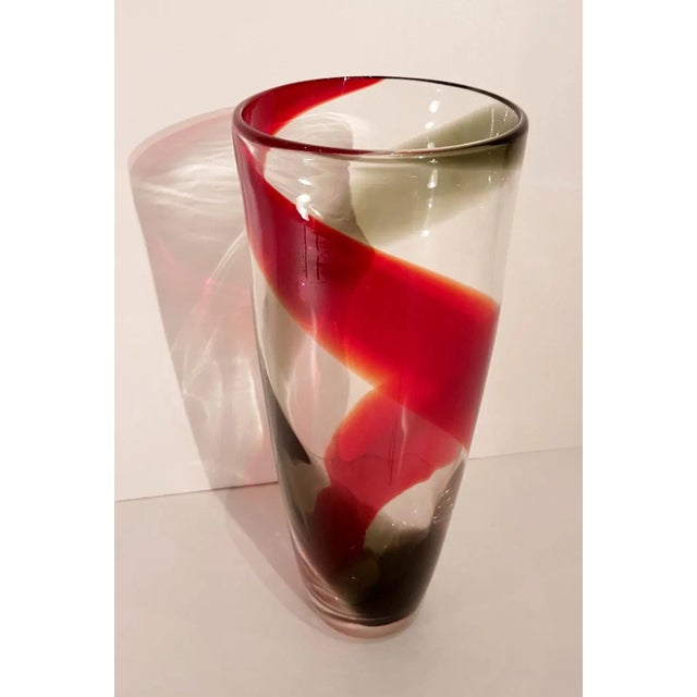 Vintage Multi-Layered Murano Glass Vase by Alfredo Barbini For Sale - Image 3 of 12