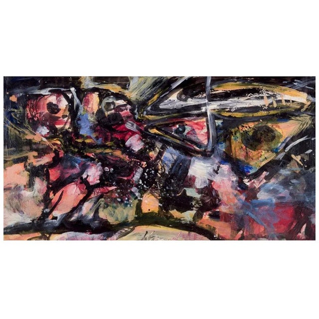 Knud Nielsen, Abstract Composition, 1960, Oil on Cardboard For Sale