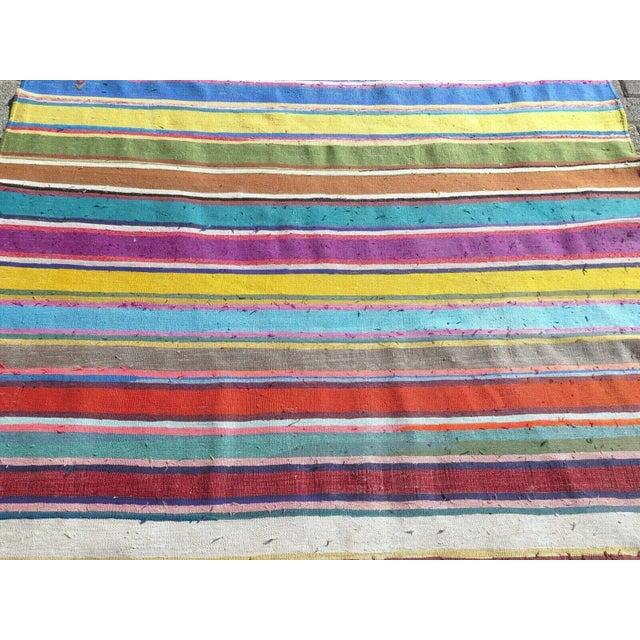 1960s Turkish Striped Kilim Rug - 69"x94" For Sale - Image 4 of 11